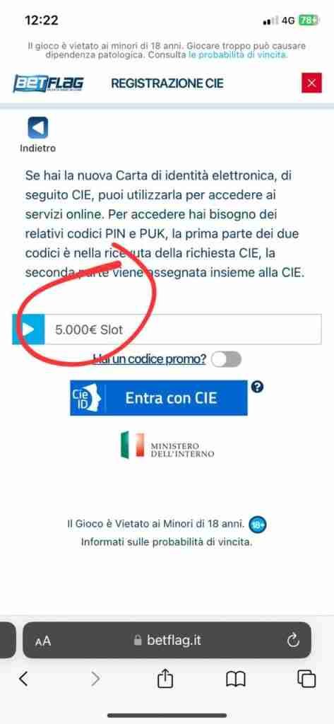 Come selezionare il bonus corretto tramite cdi su betflag parte 2.